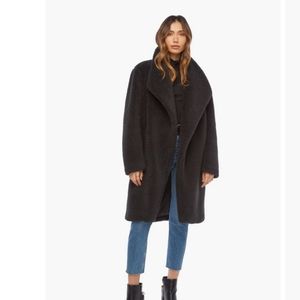 Drape Front Teddy Coat